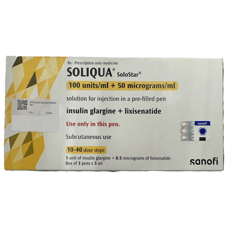 Bút tiêm Soliqua Solostar điều trị đái tháo đường (3 cây x 3ml) - 